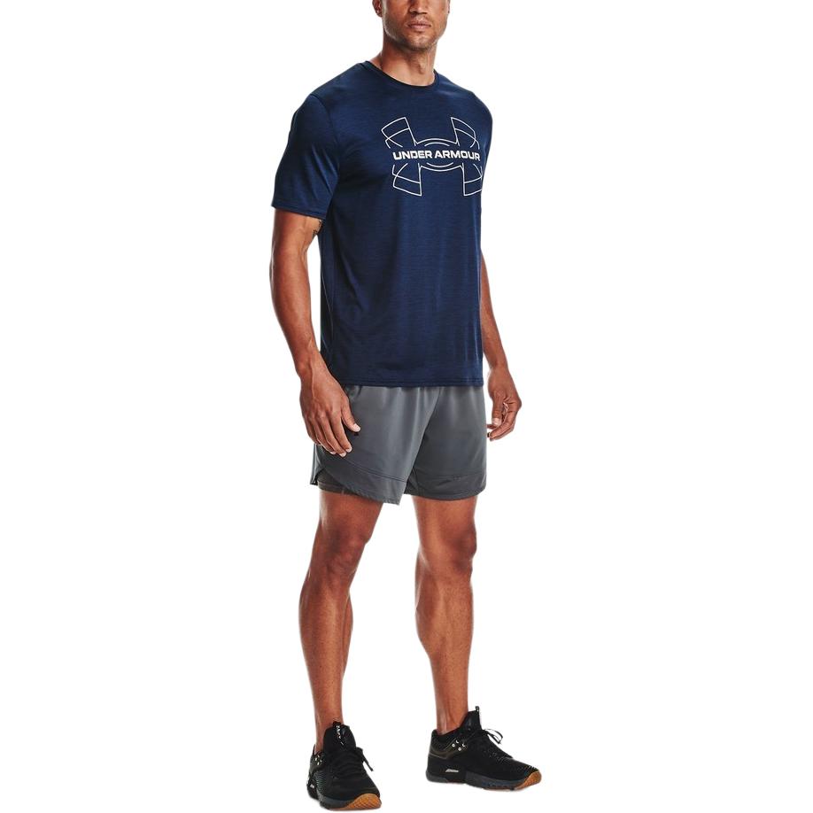 Under Armour Футболка Vent Casual Training Loose Comfortable с круглым вырезом и коротким рукавом для мужчин, темно-синяя 1366145-408