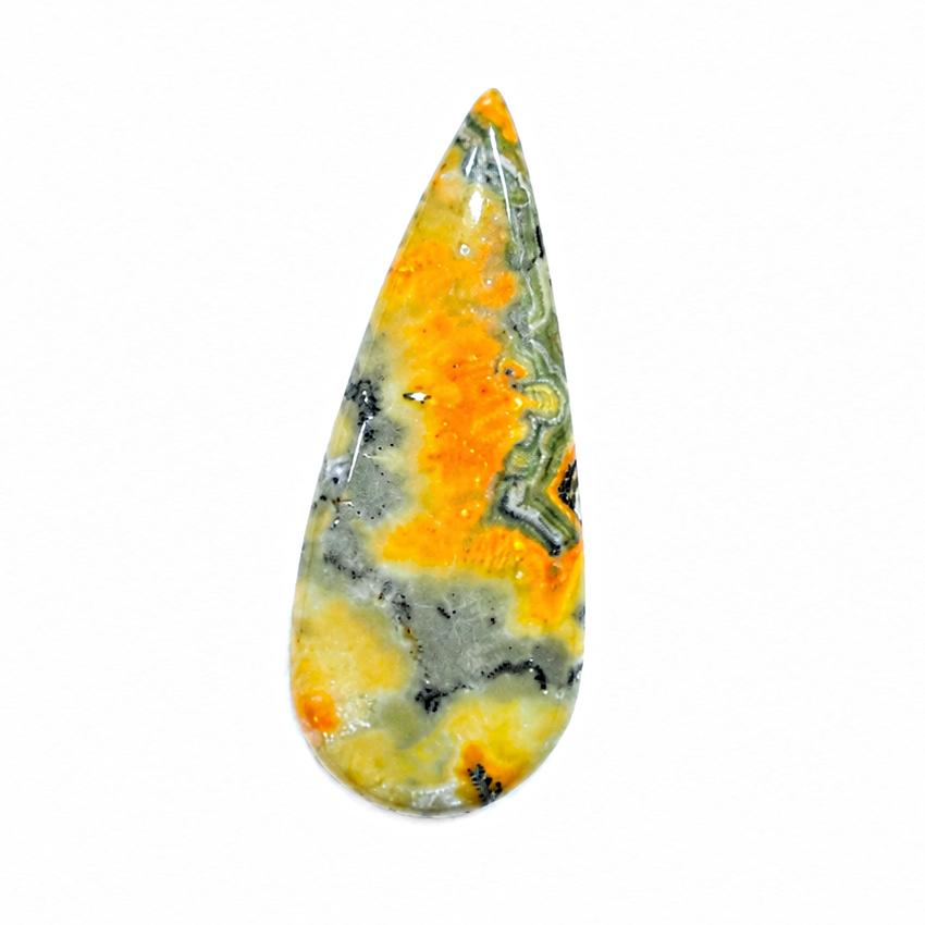 Yellow Turquoise Long Teardrop Cabochon Gemstone | Large Jewelry Making Stone