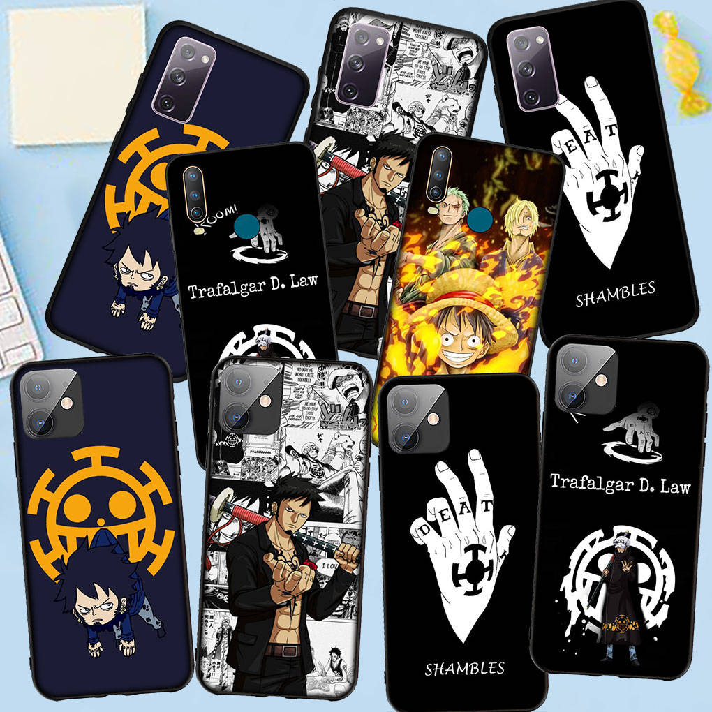 Чехол для телефона Samsung Galaxy S24 S23 iPhone 15 14 Xiaomi Redmi Note 13 12 11 8 10 9 Pro Max X XR OPPO A15 Huawei Аниме Луффи One Piece Трафальгар Ло