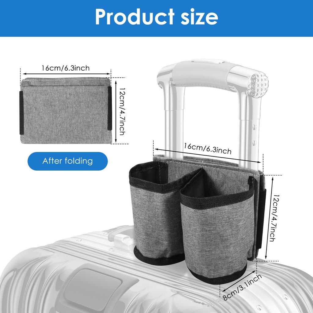 Travel Luggage Cup Holder Durable Suitcase Drink Bag with Drawstring Portable Milk Tea Coffee Mugs Holder for Flight Attendant