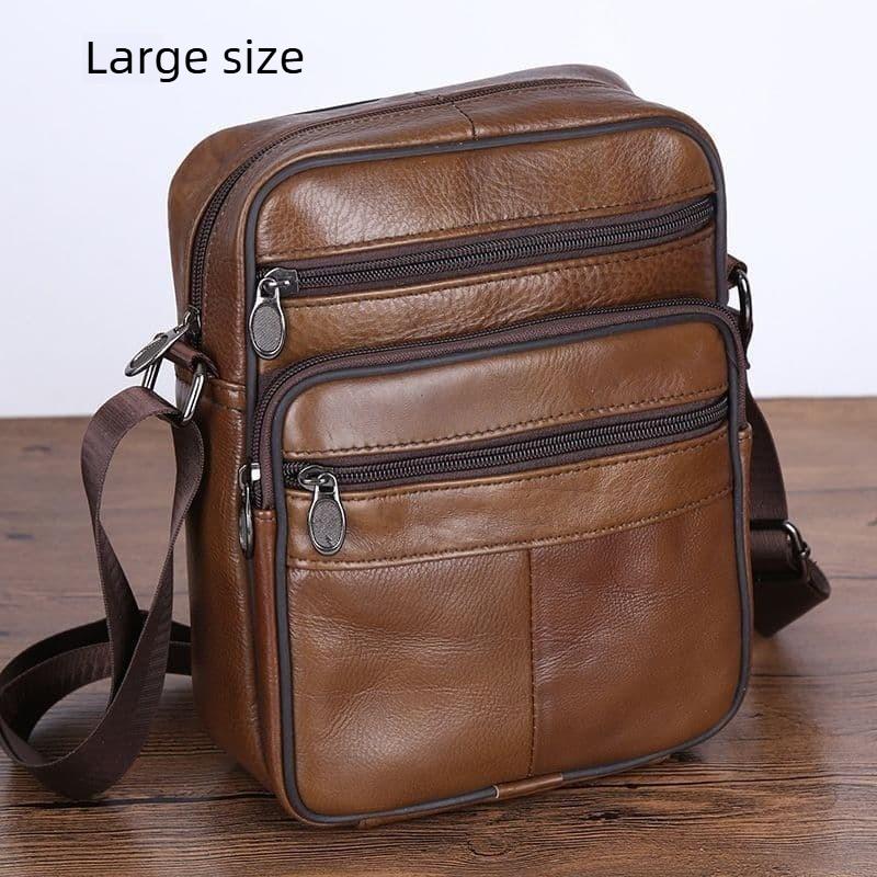 Мужская сумка-мессенджер через плечо из натуральной кожи