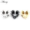 Alisouy 1PC Copper Alloy Casting Heart Love Saddle Ear Tunnels Plugs Expander Stretcher Gauges Earrings Piercing Body Jewelry
