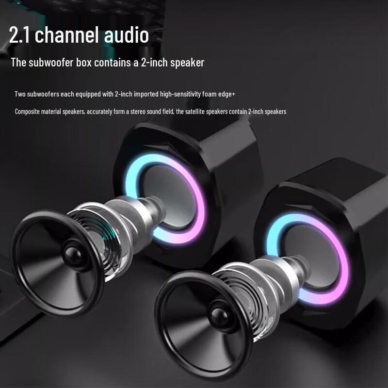 Мультимедийные настольные колонки SainTronic H2 с 2.1 каналом, штепсель CN (адаптер в комплекте)