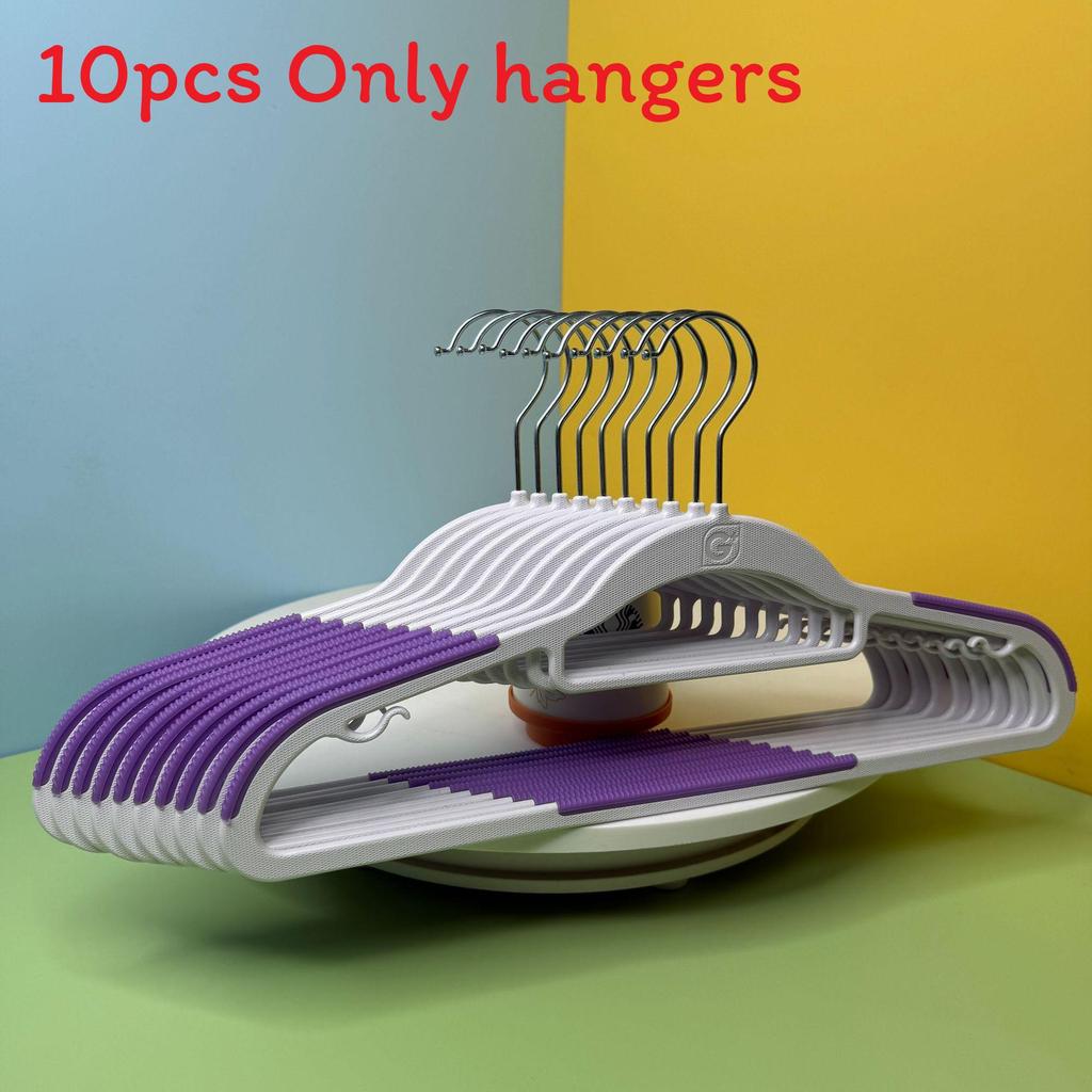 Big White Nonslip Plastic Hanger For Clothes And Pants Storage With Flexible Rotation