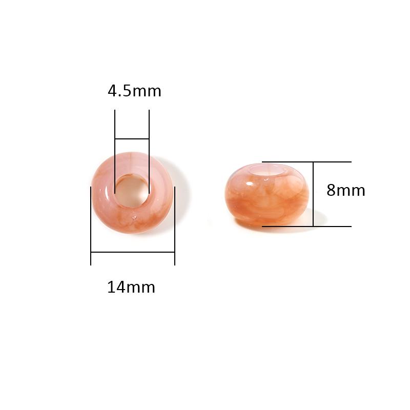 50pcs/lot Colorful Round Acrylic Beads Big Hole Loose Spacer Beads For Jewelry Making DIY Necklaces Bracelets Accessories