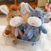 Adorable Brown Blue And Green Plush Donkey Stuffed Animal Soft Toy For Kids Gift