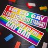 Frienda 2 Pieces Large Funny LGBT Stickers Waterproof Rainbow Car Stickers Colorful Gay Bumper Sticker for Car, RV, SUV, Auto, Truck, Boat, Laptops
