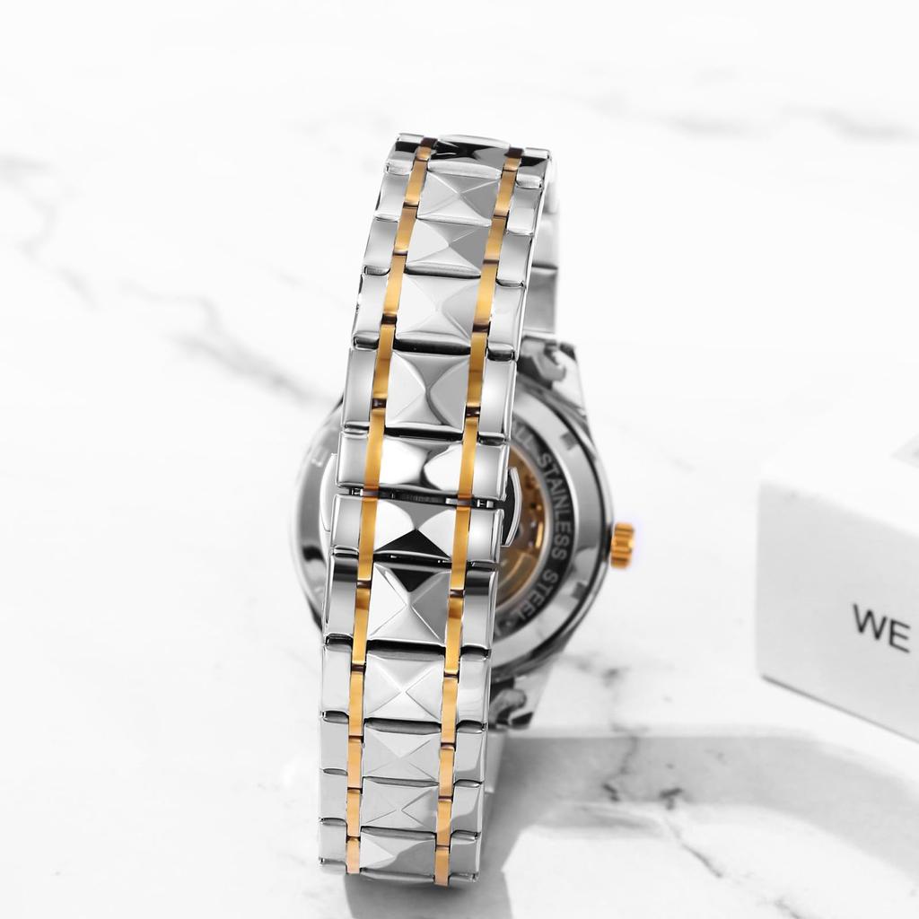 Automatic Skeleton 3ATM Waterproof Luminous Analog Stainless Steel Simple Stylish Casual Business Fashion Accessories Birthday Anniversary Christmas