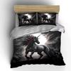 Dark Mythical Unicorn Design Bedding Duvet Cover Set  (1*Duvet Cover 2*Pillowcases, without duvet insert)