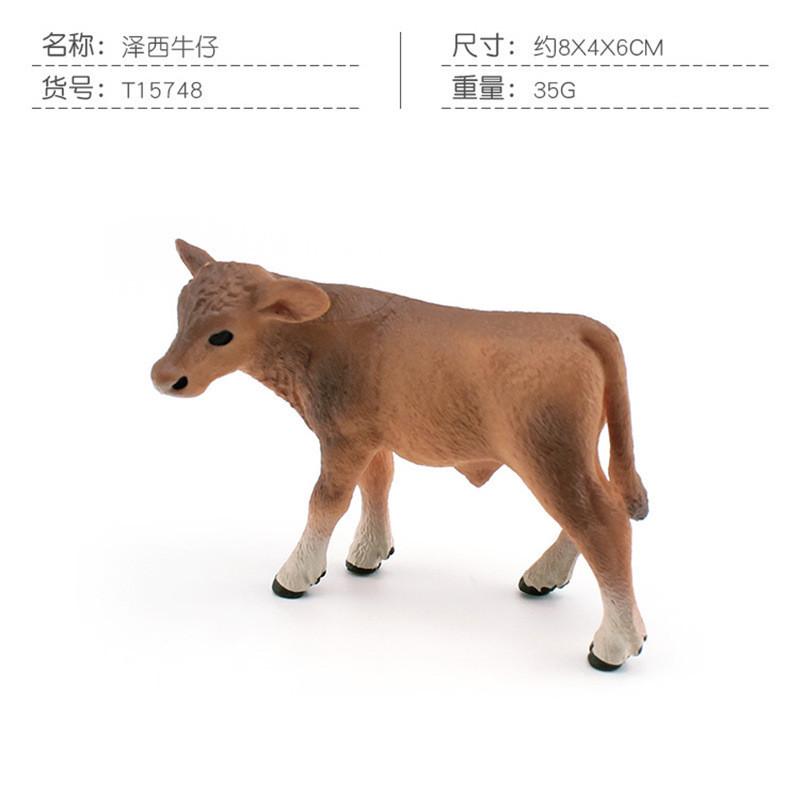 Realistic Pvc Farm Animal Model Black Spotted Dairy Cow Yellow Cow Jersey Calf Figure
