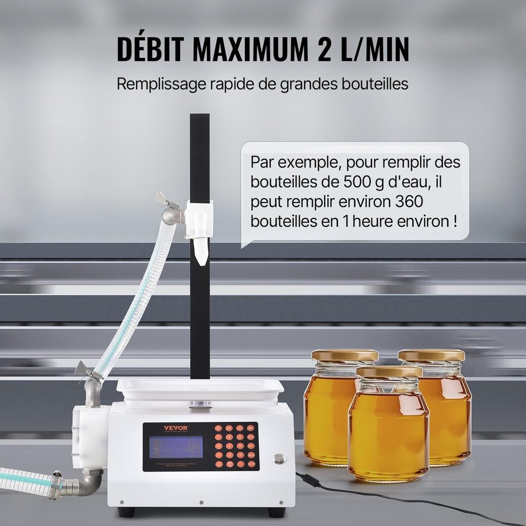 Liquid Filling Machine, 50-5000 g Weighing Capacity, Automatic Bottle Filler Machine Bottling Machine Gear Pump Digital Control for Honey, Oil, Wine,