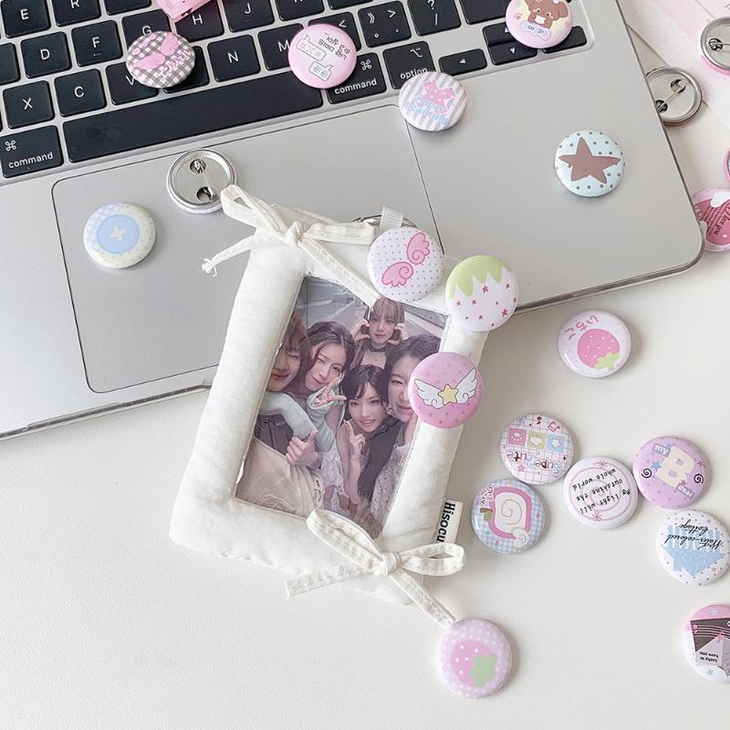 Cute Kawaii Cartoon Button Badges 6 PCS Assorted Pastel Designs Smooth Surface for Backpack Jacket Hat Decor