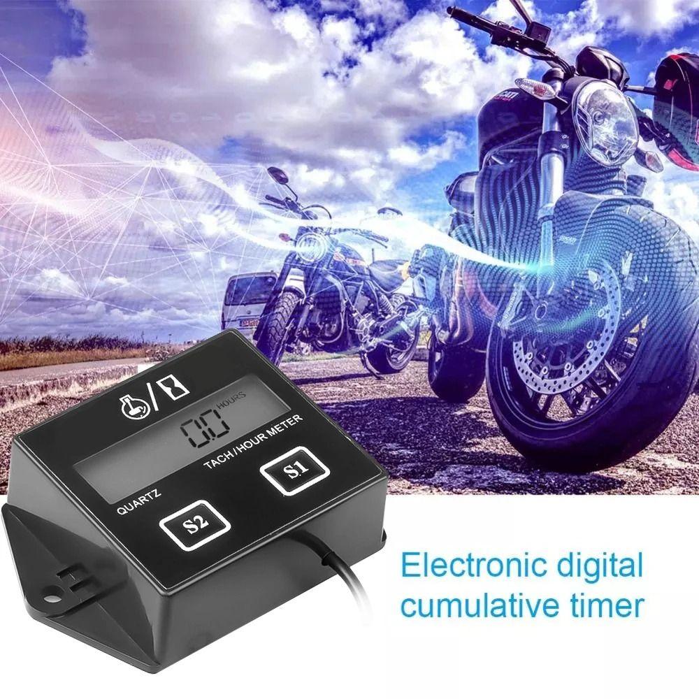 Professional Inductive LCD Display Digital Engine RPM Meter Engine Tach Hour Meter Tachometer Gauge