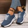 Women's Canvas Shoes Fashion Lace-Up Flat Sneakers Solid Color Casual Ladies Vulcanized Shoes