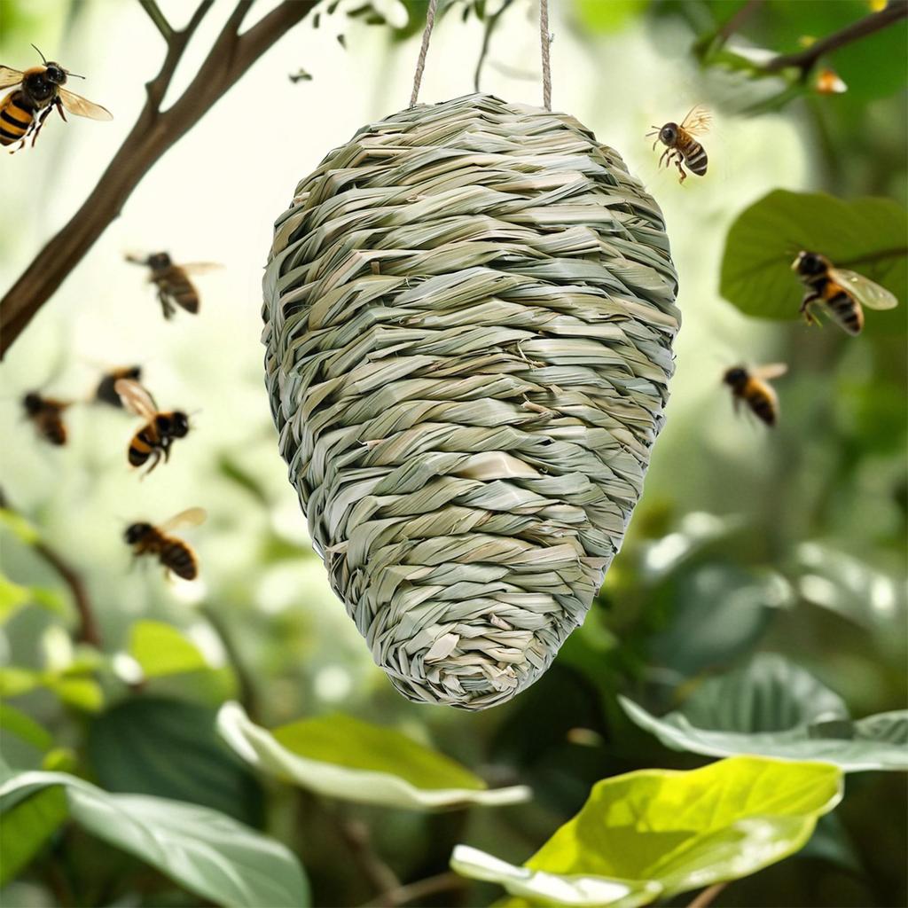 Moisture Resistant Artificial Hornet Nest Decoy for Wasp Deterrence Outdoor Hanging Hornet Nest for Gardens and Patios