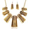 Геометрическое Преувеличенное Модное Трапециевидное Короткое Золотое Ожерелье Серьги И