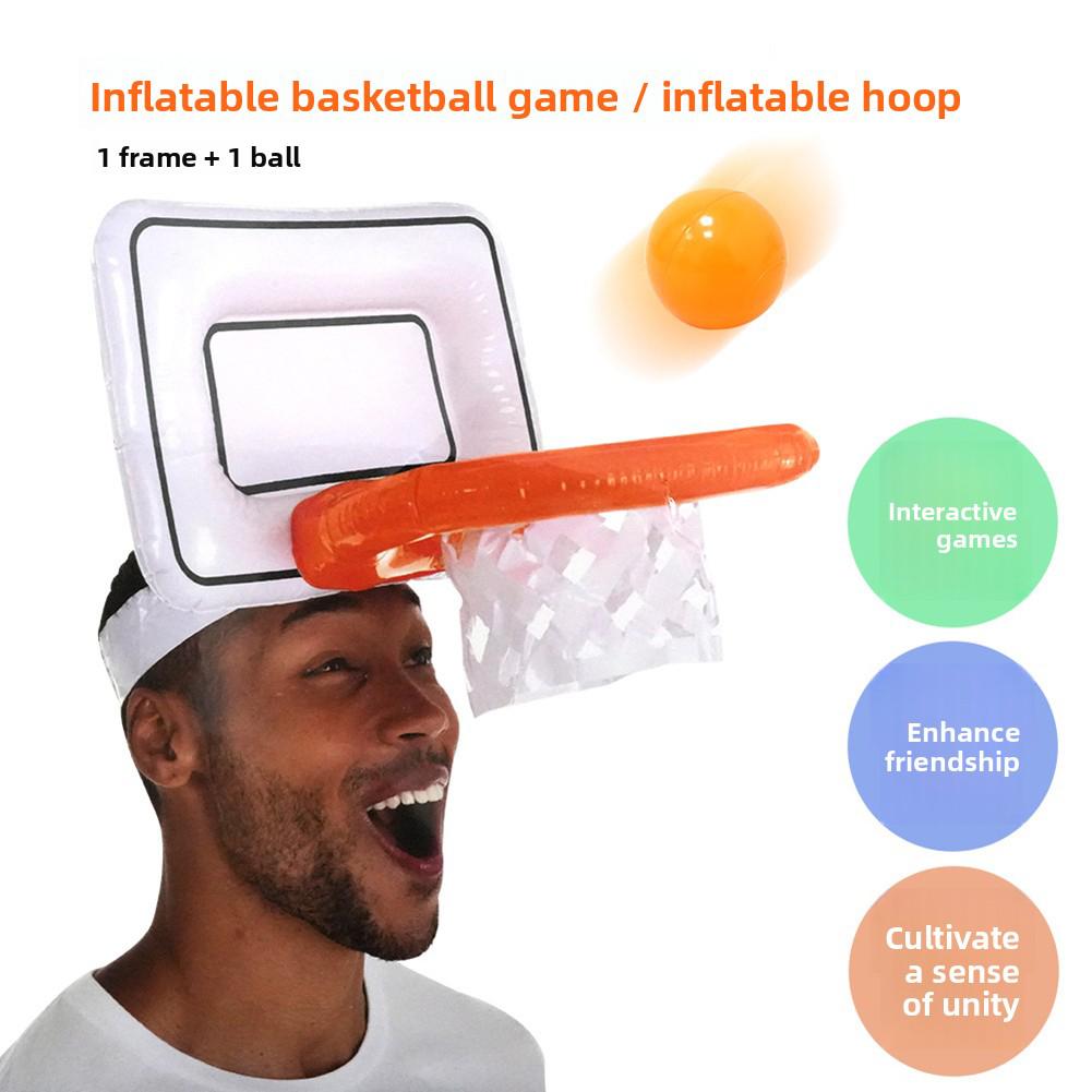 Inflatable Basketball-Hoop Throwing Toys Include Ball Party Game Set For Kid Adults Birthday Party Indoor Outdoor Game
