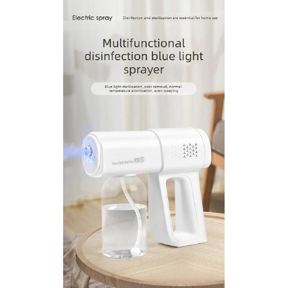 380ml Wireless Blue Light Disinfection Spray Gun Nano Technology USB Rechargeable Portable Electric Sprayer Hair Styling Tool
