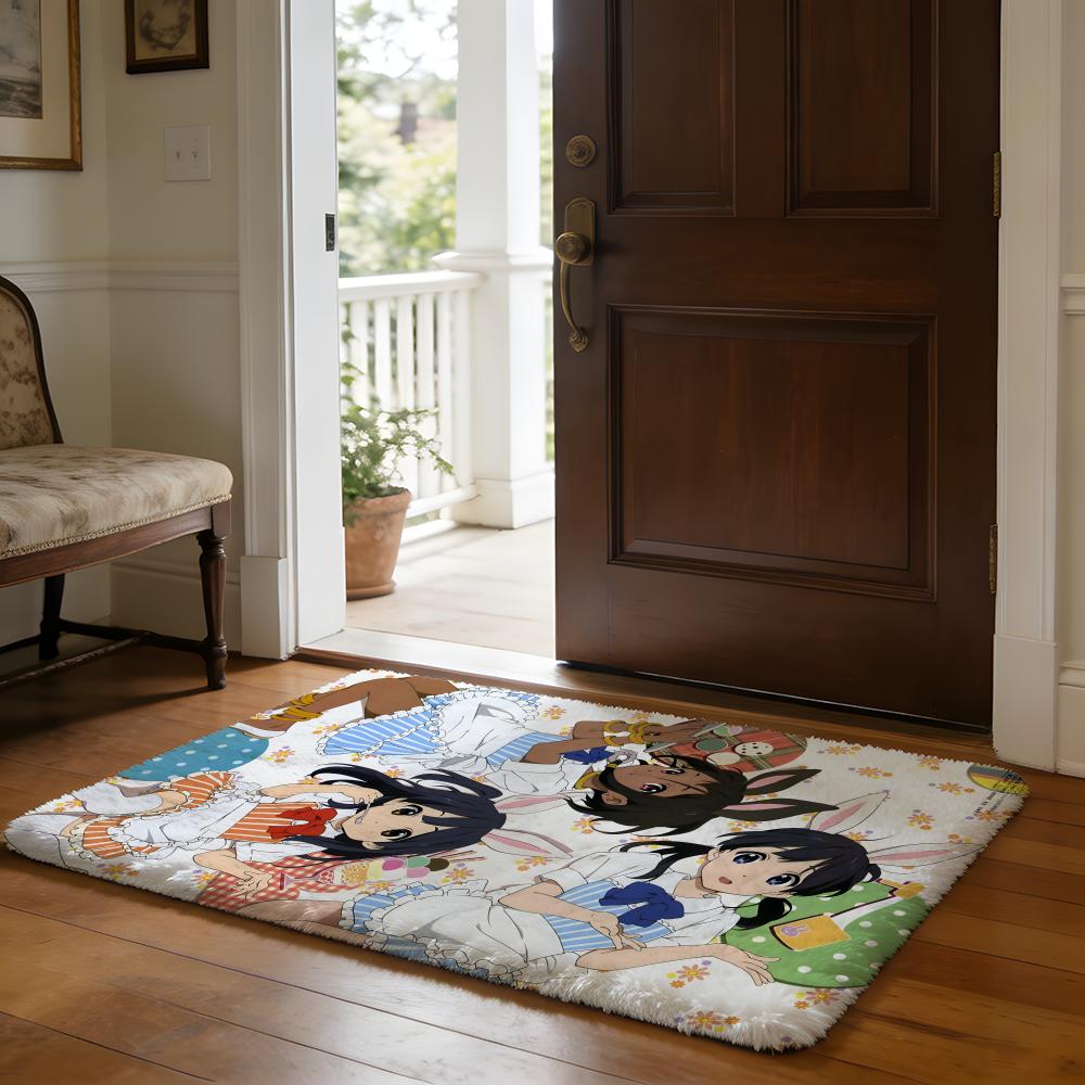 HHoshino Ai Floor Mat Soft Flannel Absorbent Mat Non-Slip Rug Home Bedroom Bathroom
