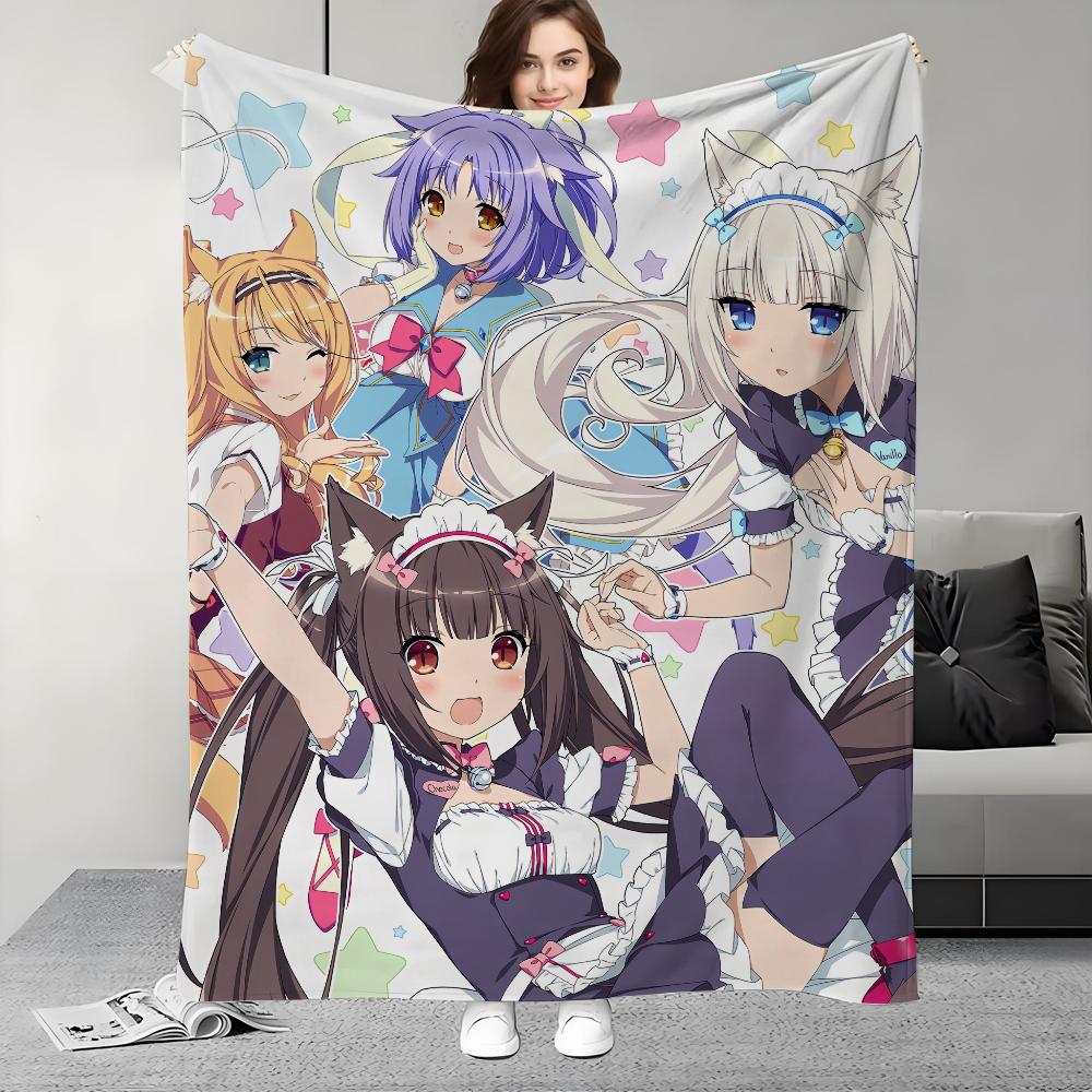 Плед N-Nekopara-S Легкий Дизайн Для Общежитий, Дневного Сна, Гостиной, Офиса, Дивана, Всесезонный