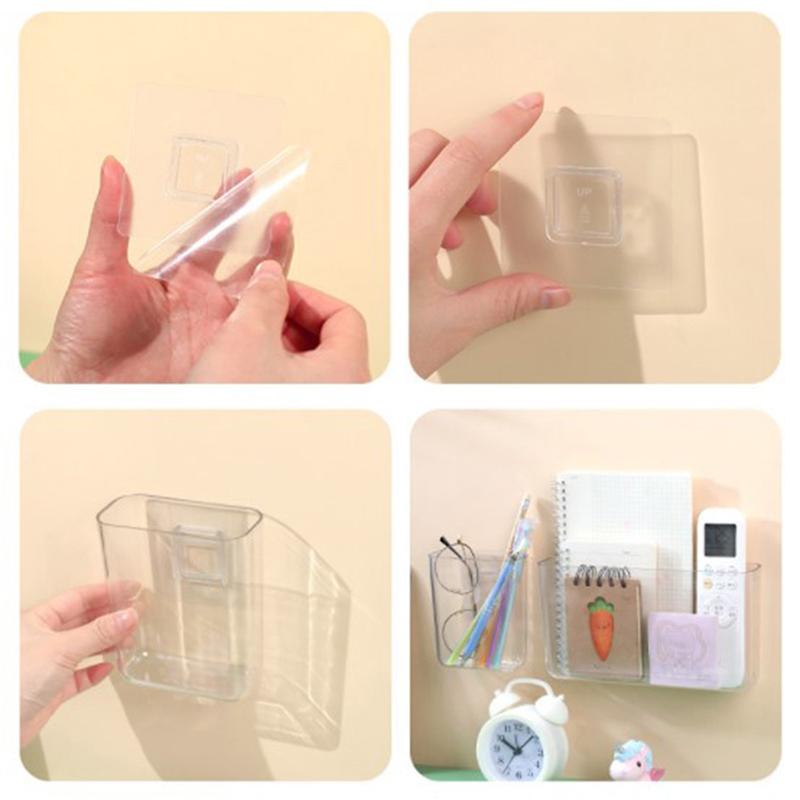 Прозрачный настенный ящик для хранения, настенный, без отверстий, прикроватные полки, органайзер, коробка