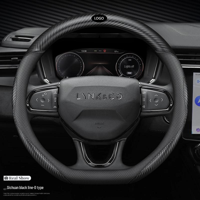 Чехол на руль из натуральной кожи Lynk & Co для моделей 01, 02, 03, 03+, 05, 06, 09 - автомобили на новой энергии