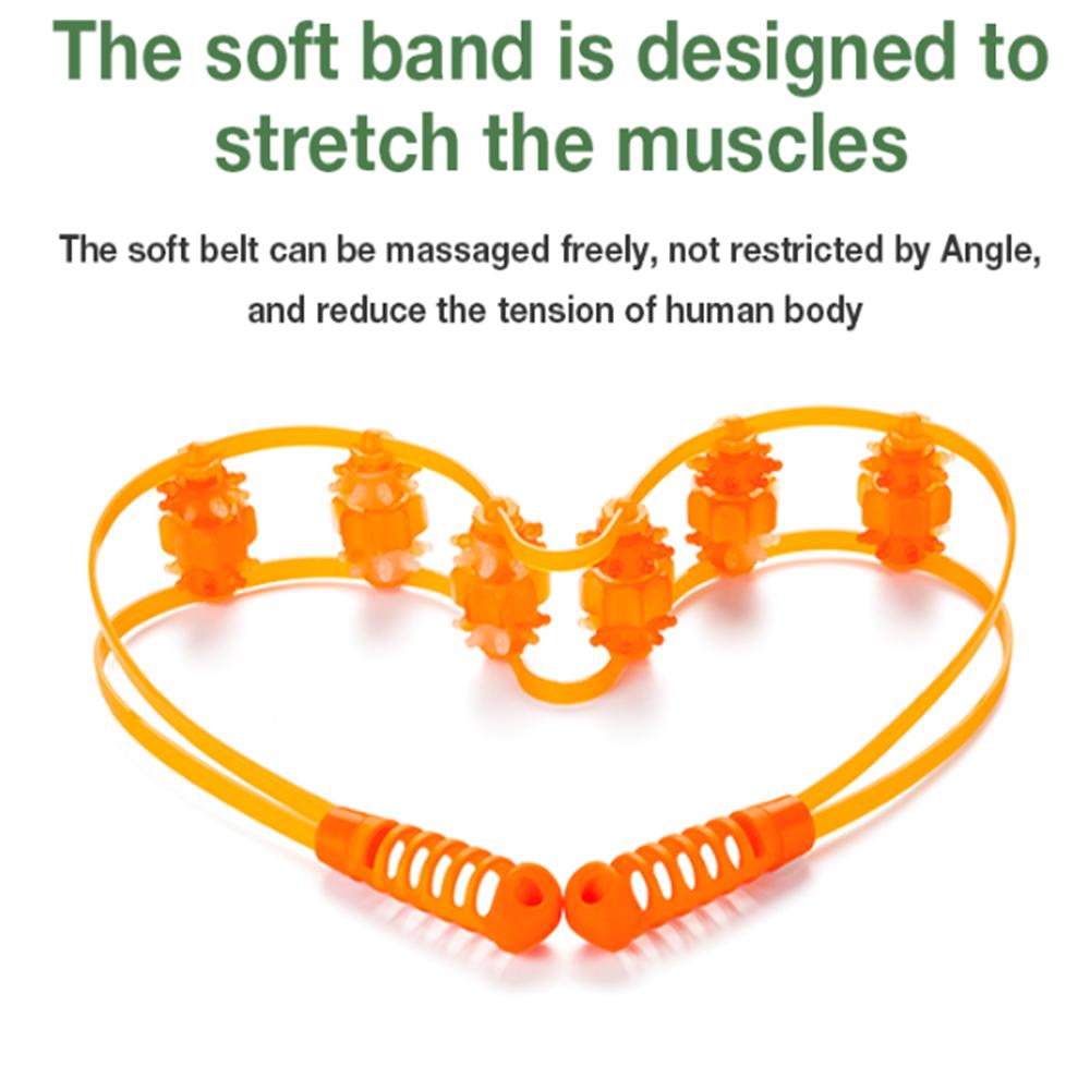 Массажер для мышц спины, плеч и шеи, инструмент для массажа меридианов, массажер для ног и тела от целлюлита, массажный ролик для фитнеса и физиотерапии