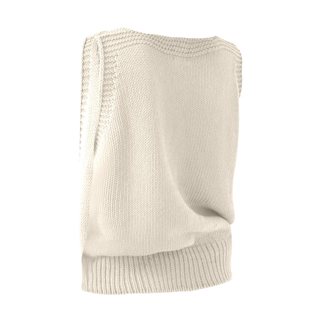 Women's Fashion Solid Color Casual Knit Turtleneck Pullover Sleeveless Sweater Vest