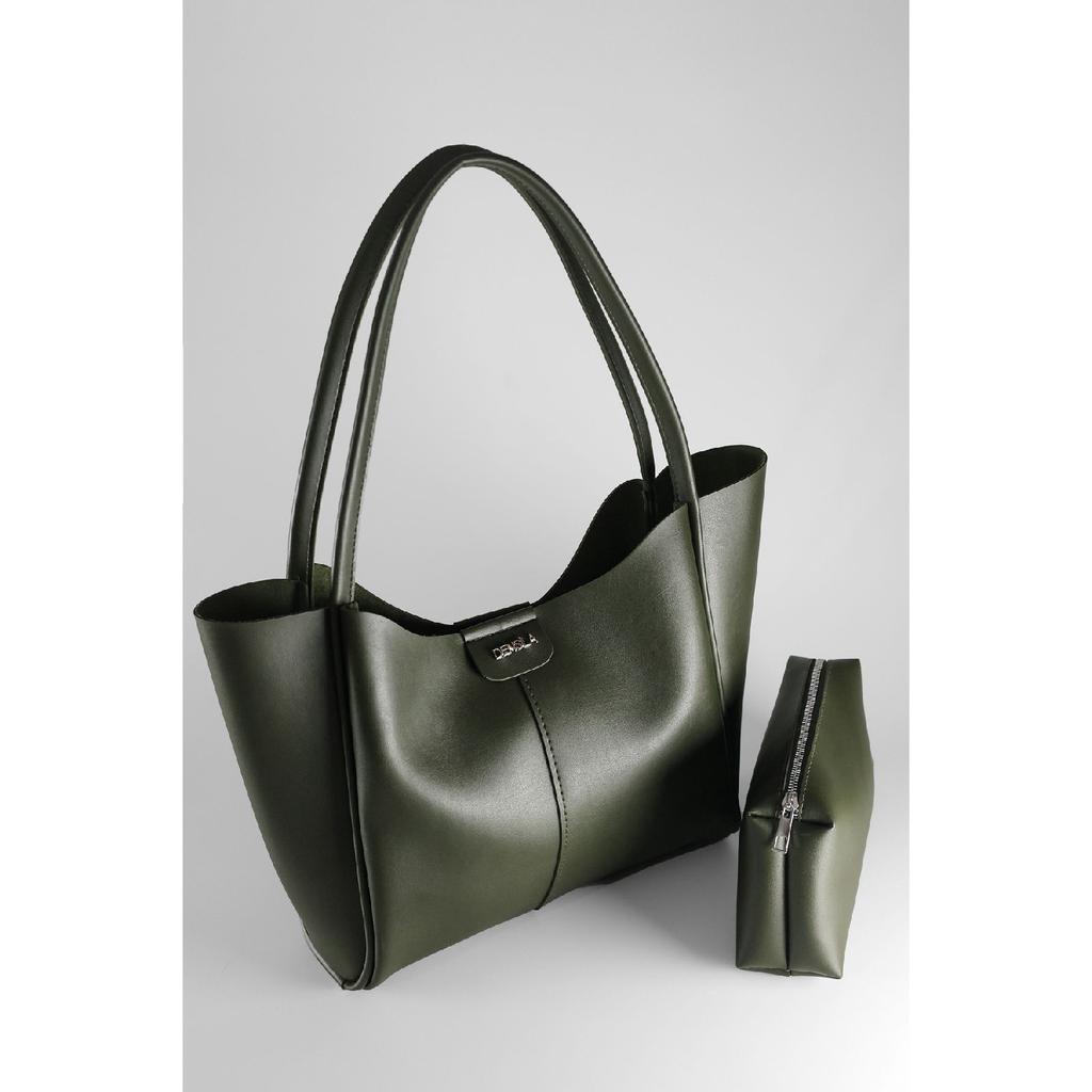 Women's Black Large Size Makeup Bag Hand And Shoulder Bag