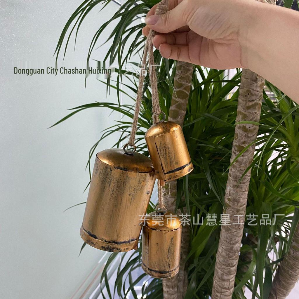 Rustic Copper Christmas Cowbells with Bows and Wreaths