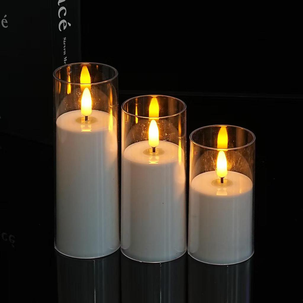 Acrylic LED Candle Atmosphere Light with Remote - Ideal for Romantic Birthday and Party Decorations.