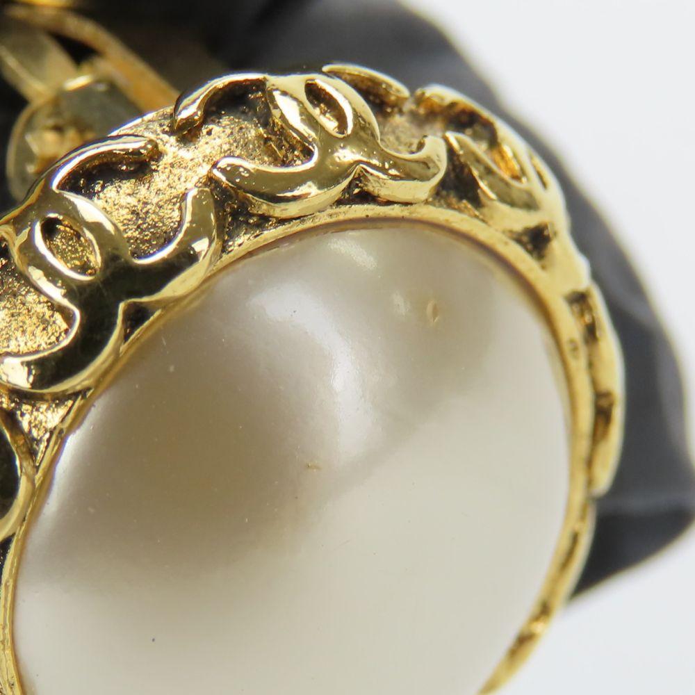 Used CHANEL Earring COCO Mark metal/Fake pearl 20g gold plating