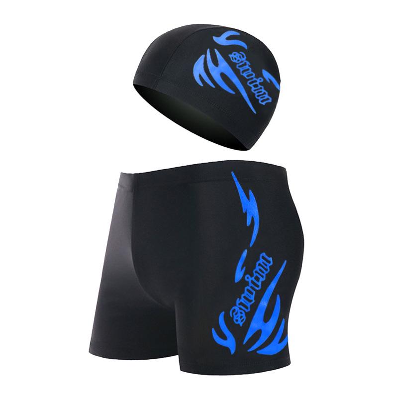 Мужские быстросохнущие плавки-боксеры с принтом пламени