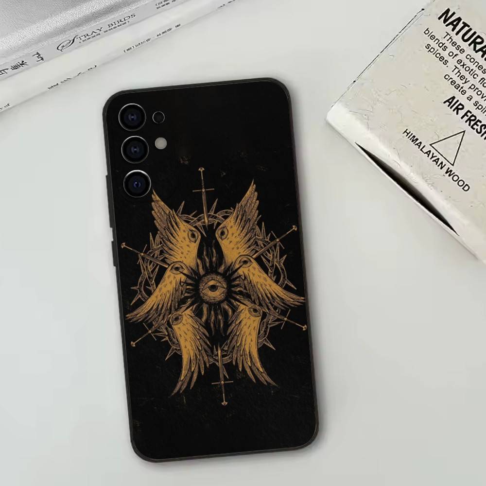 Средневековый Ретро Архангел Люцифер Чехол для Телефона Для Samsung S25,S24,S21,S22,S23,S30,Ultra,S20,Plus,Fe,Мягкий Силиконовый Черный Чехол