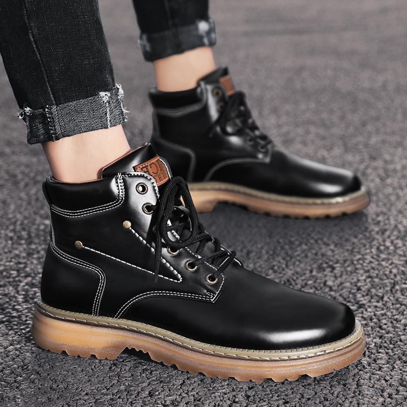 Роскошные мужские военные ботинки из микрофибры, мужские армейские ботинки на шнуровке, рабочая обувь с рантовой строчкой, уличные мужские зимние ботильоны, повседневные