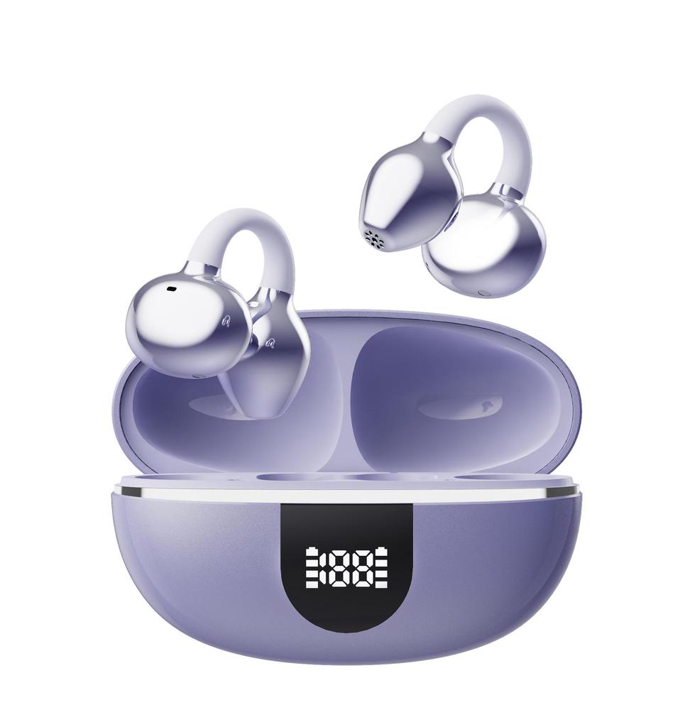 Костяная проводимость Bluetooth Ear Clip с бриллиантовой пряжкой: Подавление шума, Низкая задержка, Беспотерьное качество звука