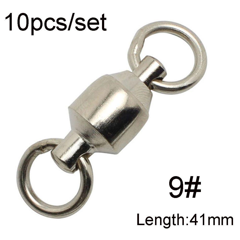 10# Stainless Steel Fishing Rolling Swivel Connector Heavy Duty Ball Solid Ring Bearing Barrel
