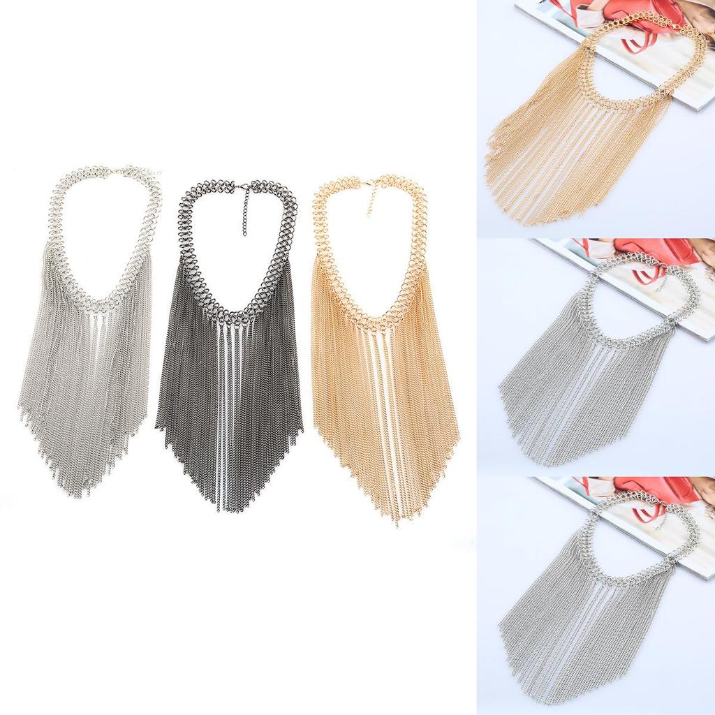 Fashionable Retro Multi Layer Tassel Design Women Necklace For Casual Looks
