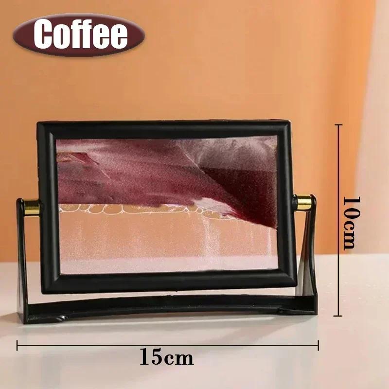 5 дюймов домашний креативный движущийся песочный арт-объект Живопись Стеклянные зыбучие пески Песочные часы Вращающееся украшение Настольные украшения Подарок на день рождения