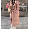 Women Casual Sweet Long Sleeve Single Breasted Super Long Parkas 2023 Winter Oversized Outerwear Jacket Warm Thick Solid Coat