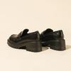 Women's Thick-Soled Leather Loafers: Height-Enhancing, Platform Sole, Round Toe, Daily JK Retro British Style, Korean Version, Waterproof.
