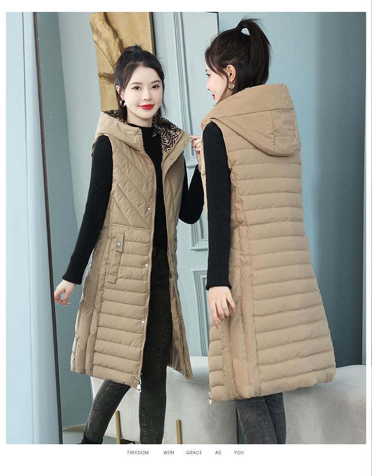 Осенне-зимняя женская однотонная ветрозащитная теплая жилетка без рукавов с капюшоном на талии, женская куртка без рукавов