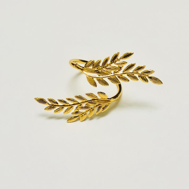 Stylish Gold Wheat Metal Leaf Napkin Rings Enhance Your Harvest Table Decor