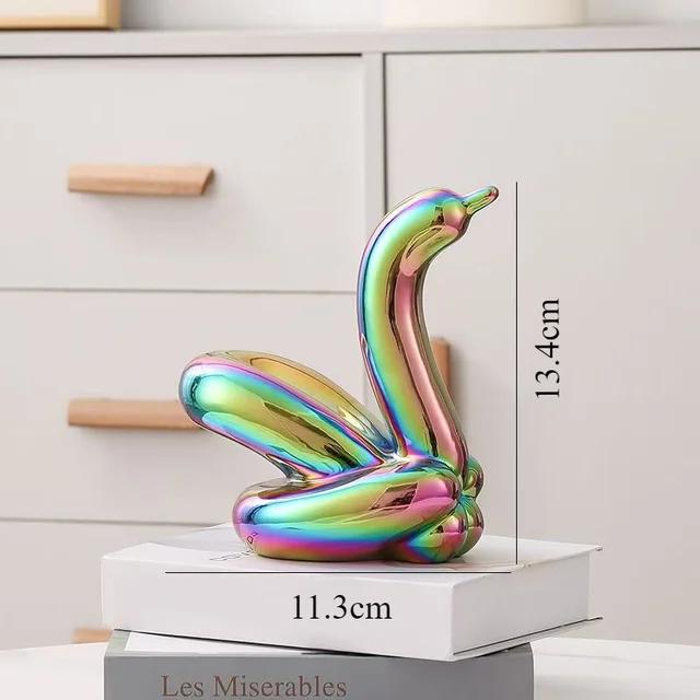 13.4cm Mini Creative Swan Abstract Ceramic Ornament Sculpture Study Room Statue Home Office Accessories Decoration Gift
