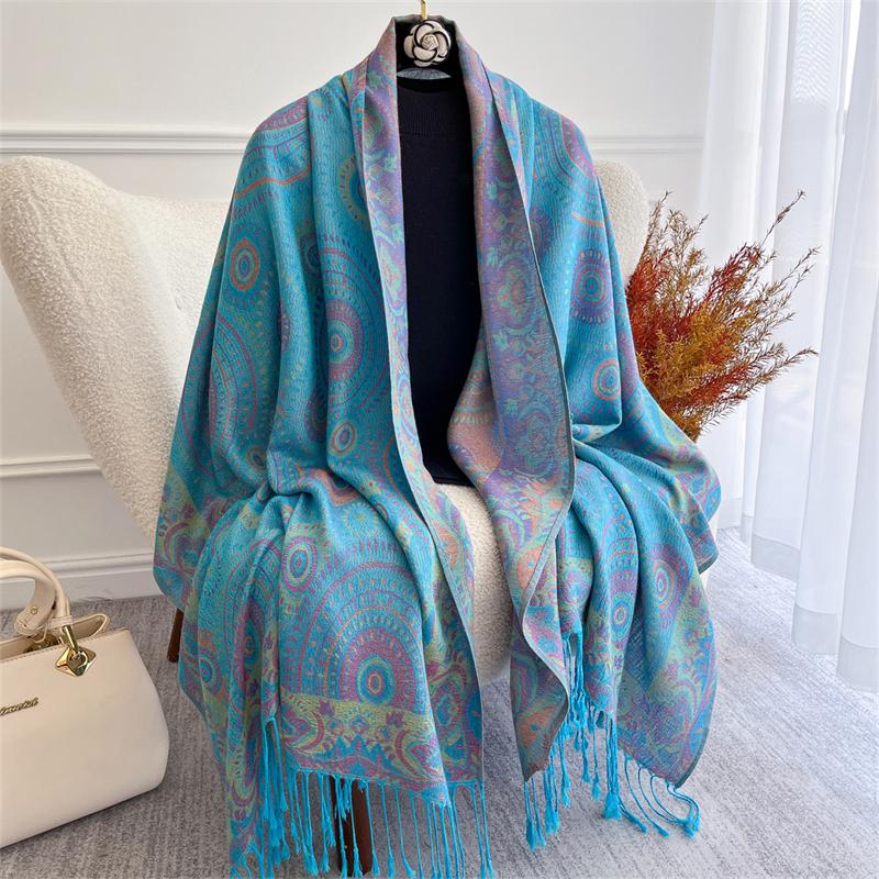 Autumn Bohemian Ethnic Paisley Cashmere Shawls Scarf for Women Warm Jacquard Pashmina Scarves Print Design Lady Foulard Stoles