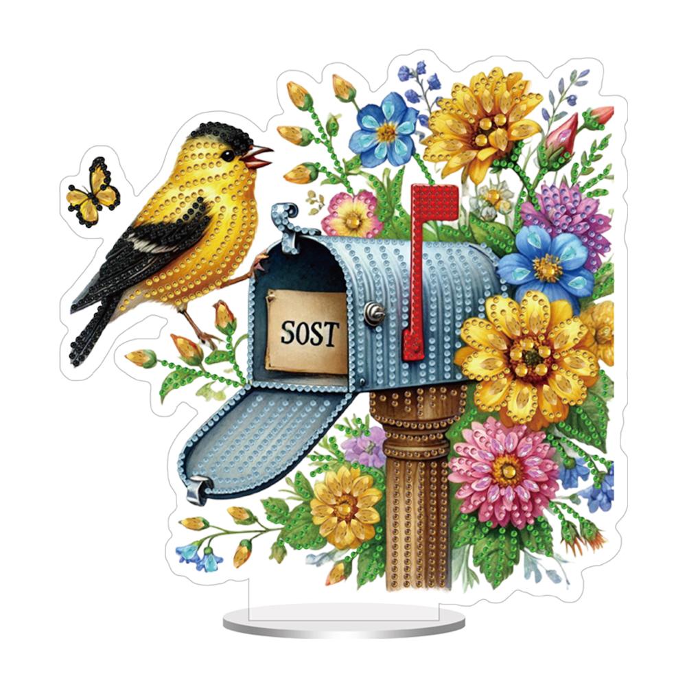 Acrylic Special Shape Piano Rabbit Table Top Diamond Painting Ornament Kits Rhinestones Desktop Ornaments for Home Office Decor