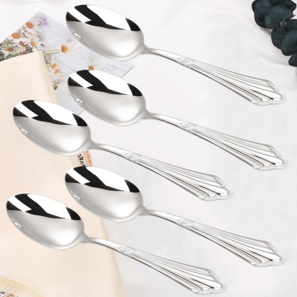 8.39 "Luxury Gold Plated Glossy Dinner Spoon Set Stainless Steel 18-10 Extra Large Table Spoon Dishwasher Safe 2/3/4/5/6 Pieces4