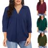 Chiffon Women's Blouses & Shirts Pullover Oversized Loose V-neck Seven Quarter Sleeved Shirt Top