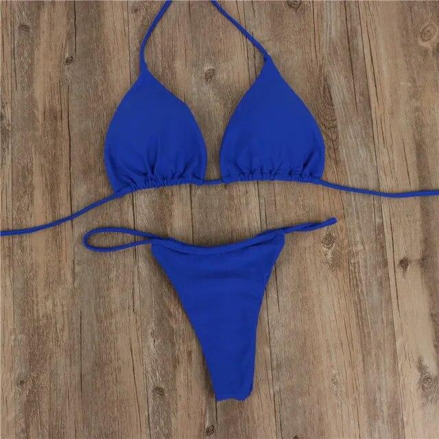 Sexy Women Bikini Brazilian Swimsuit Push-up Padded Bra Thong Two Pieces Swimwear Beachwear Bathing Suit Femme