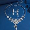 3 шт. Изысканные серьги Ожерелье со стразами Свадебный хрустальный набор украшений Женский